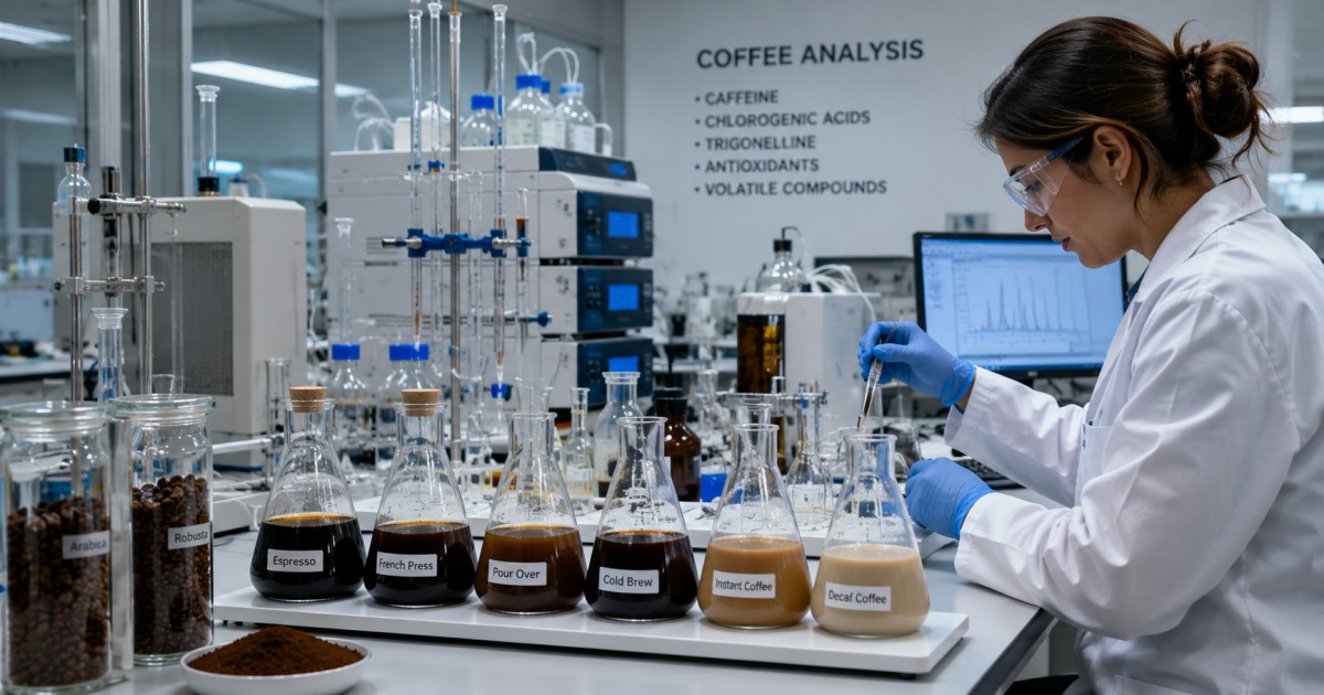 Decorative realistic image of filtered and unfiltered coffee preparation with a clinical prevention mood.