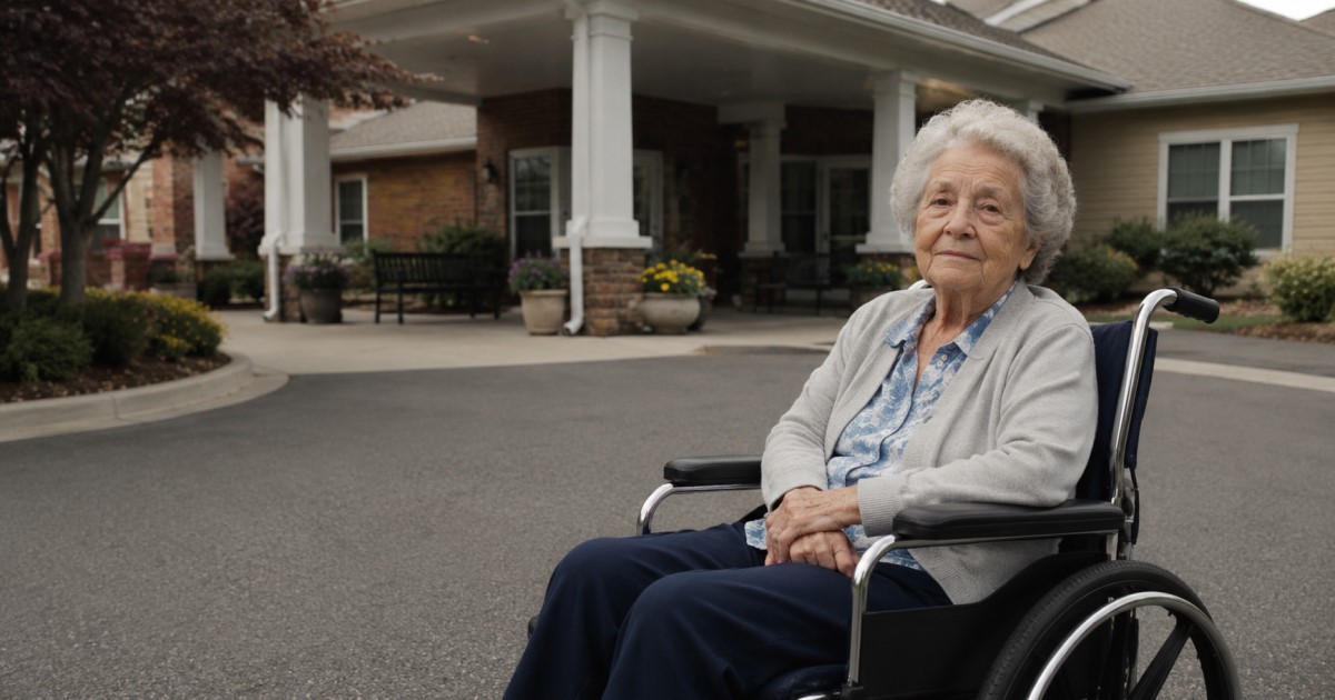Realistic medical-science scene showing older women across generations in a longevity context.