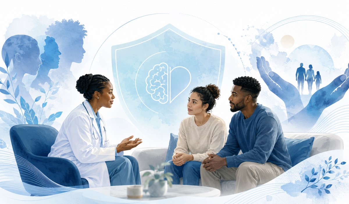Decorative visual for racism and mental health clinical impact evidence.